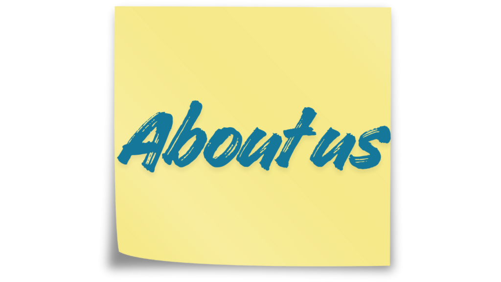 about us sticky note